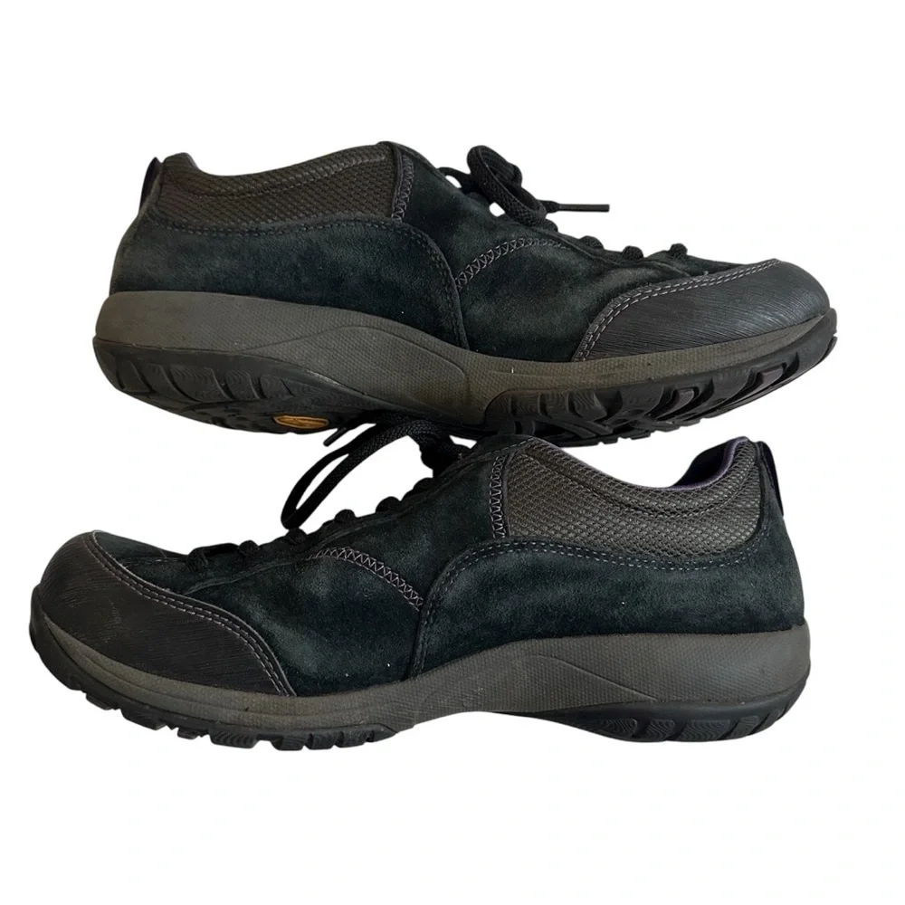 Dansko Paisley Waterproof Suede Shoes Black Purple Walking Hiking Comfort Sz 39